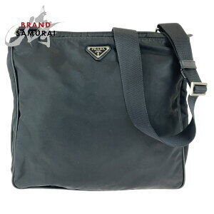 Prada Tessuto triangular logo plate black nylon crossbody shoulder bag messenger